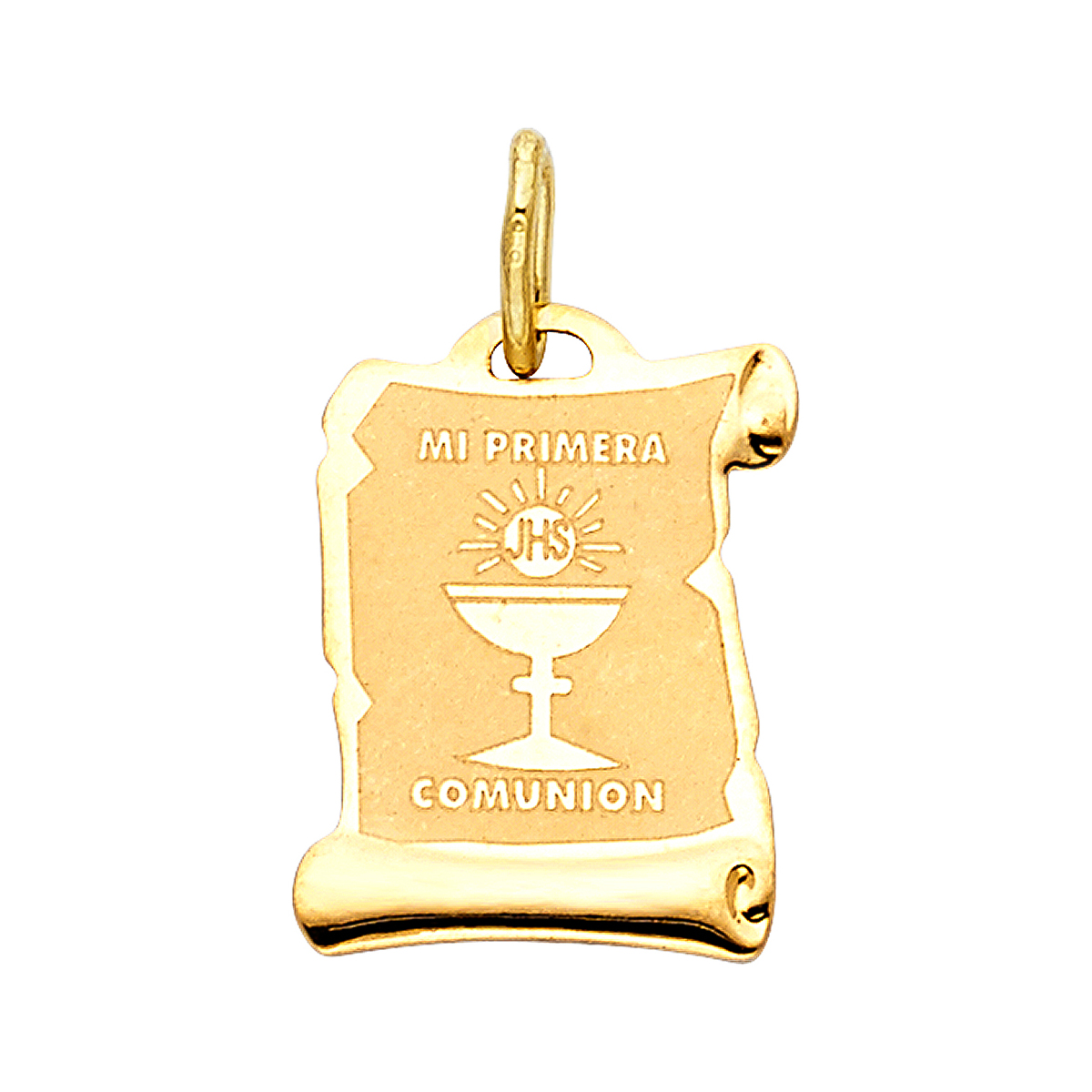 14K Tri Color Gold Religious Cross Stamp Pendant