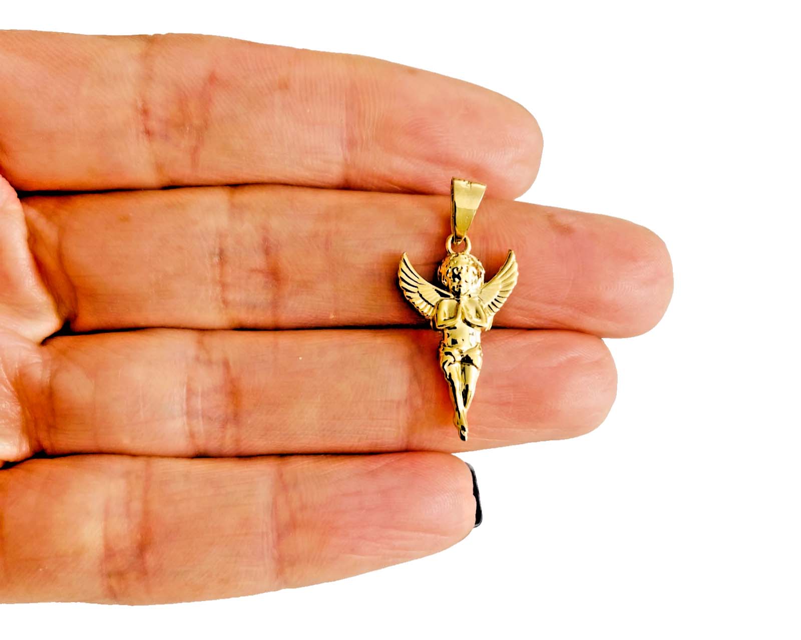 14K Yellow Gold Angel Pendant