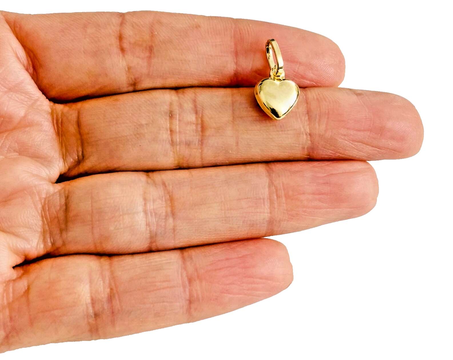 14K Yellow Gold Hollow Heart Pendant