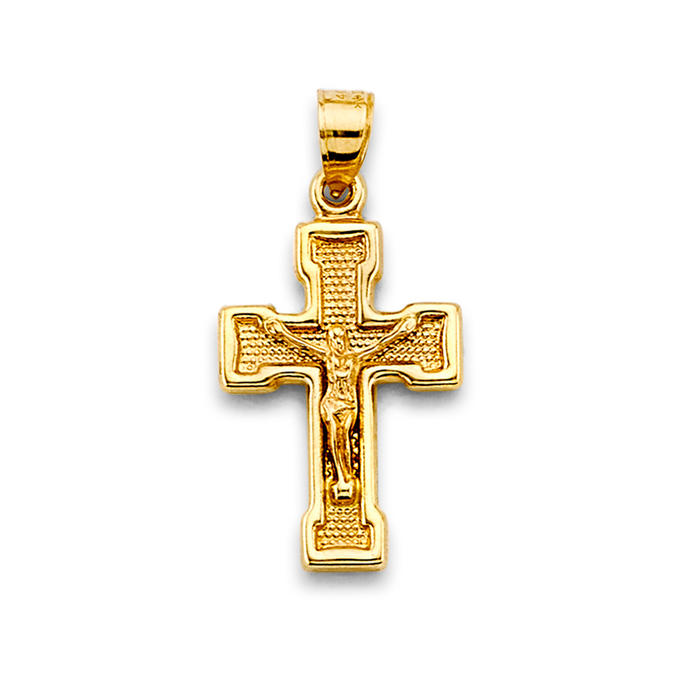 14K  Yellow Gold Crucufix Cross Pendant