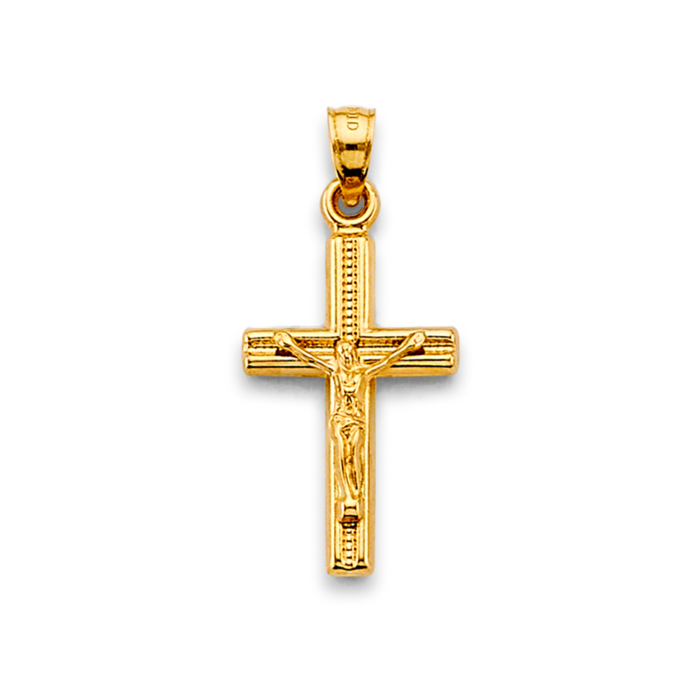 14K  Yellow Gold Crucufix Cross Pendant