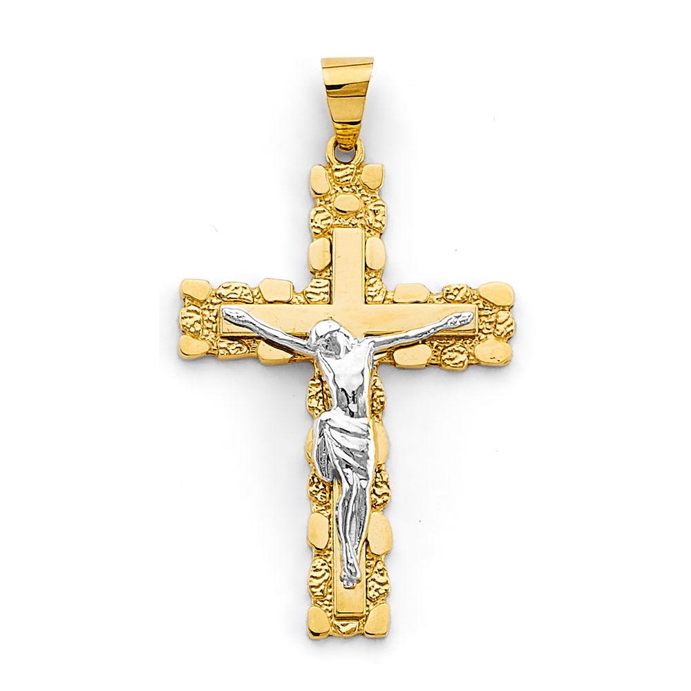 14K  Yellow Gold Crucufix Cross Pendant