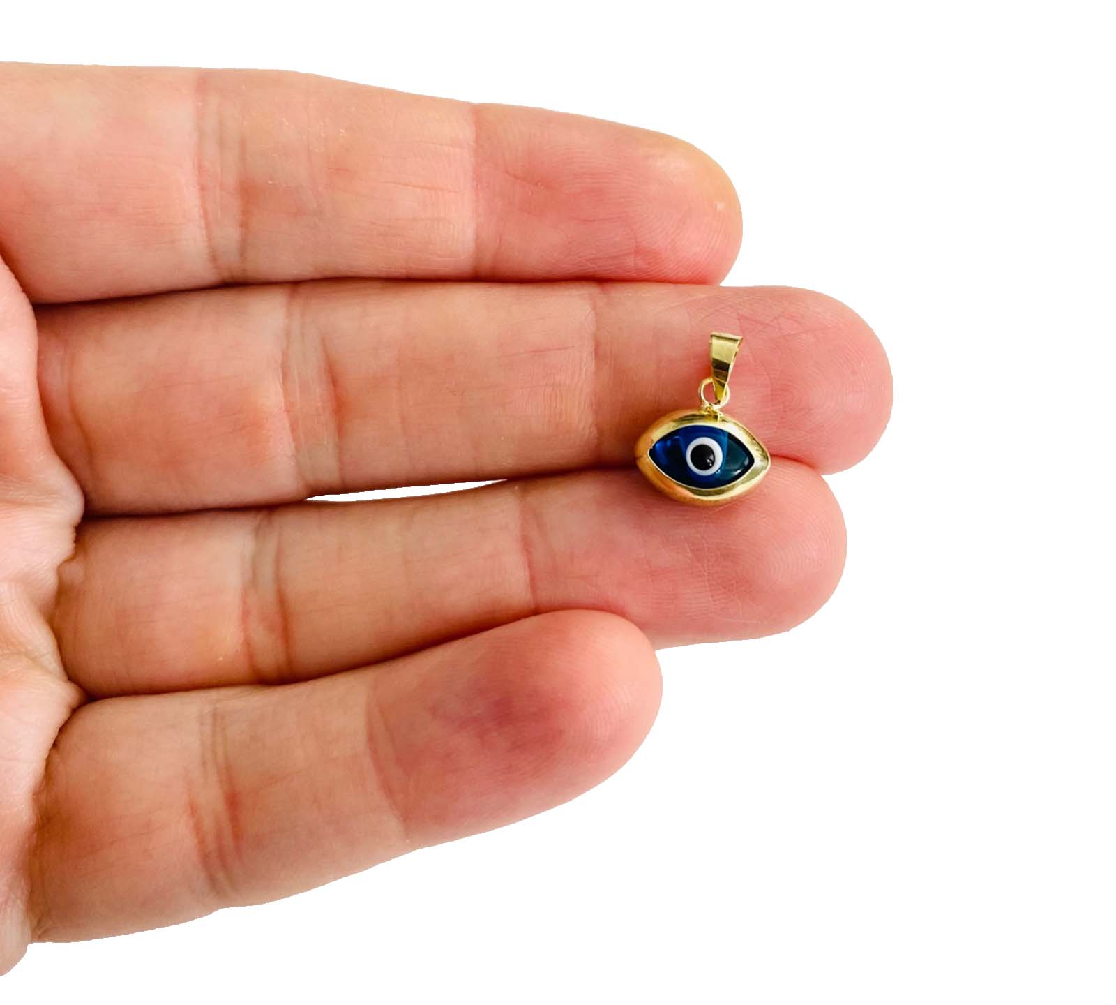 14K Yellow Gold Evil Eye Pendant