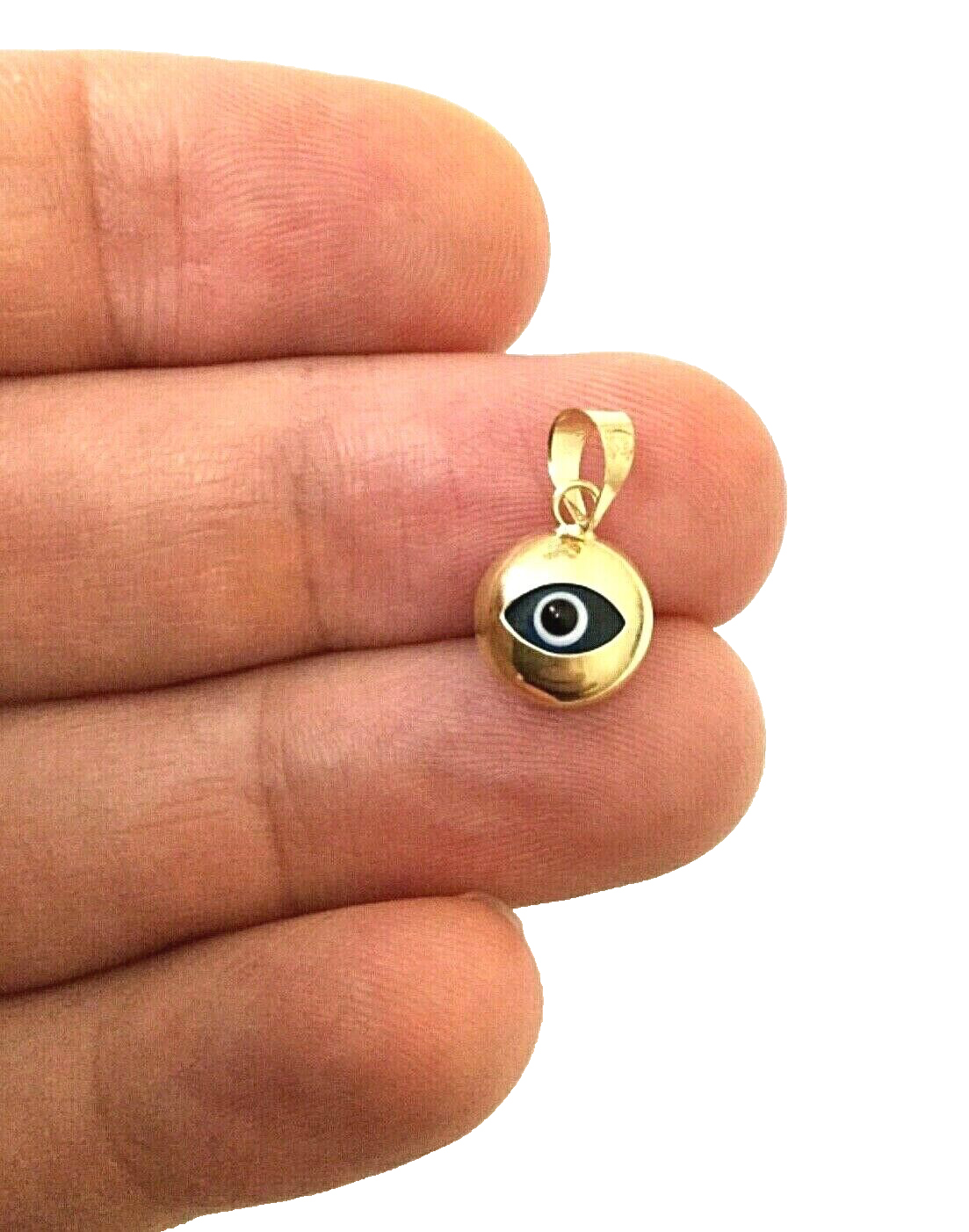 14K Yellow Gold Evil Eye Pendant