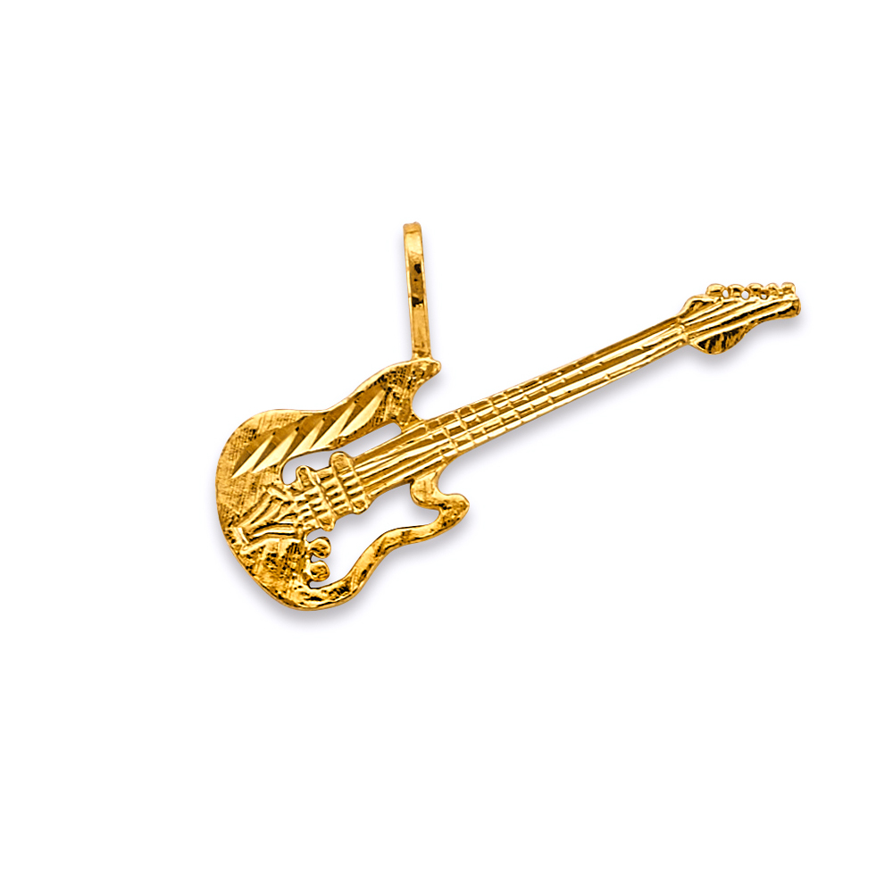 14K Yellow Gold Guitar Pendant
