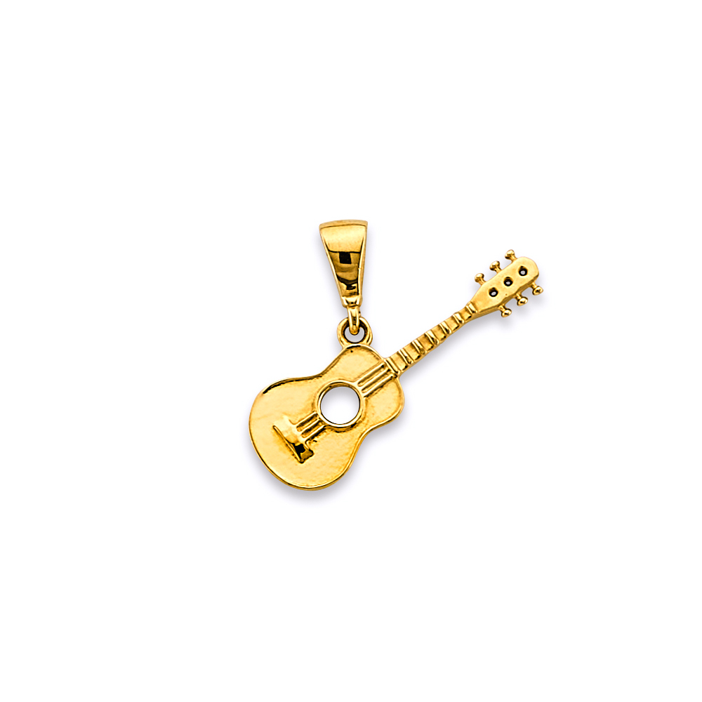 14K Yellow Gold Guitar Pendant