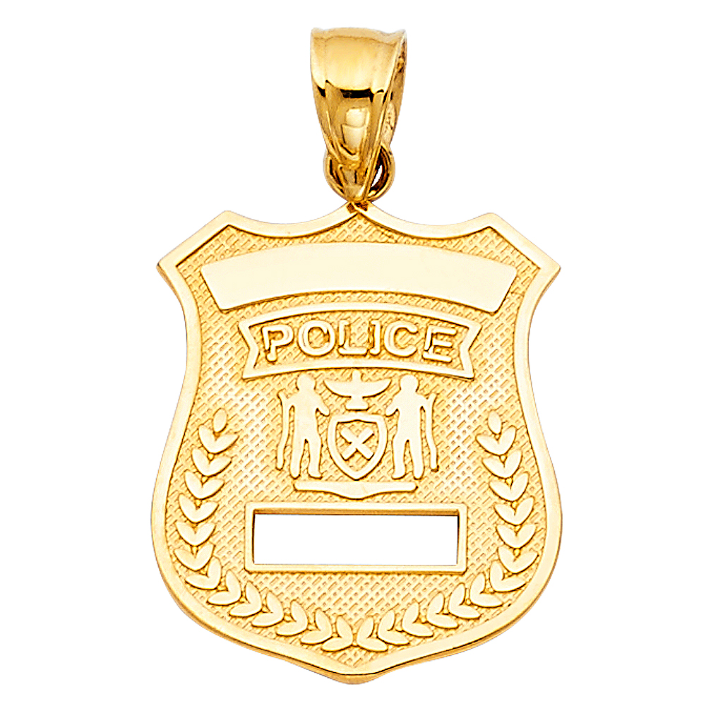 14K Yellow Gold Police Pendant
