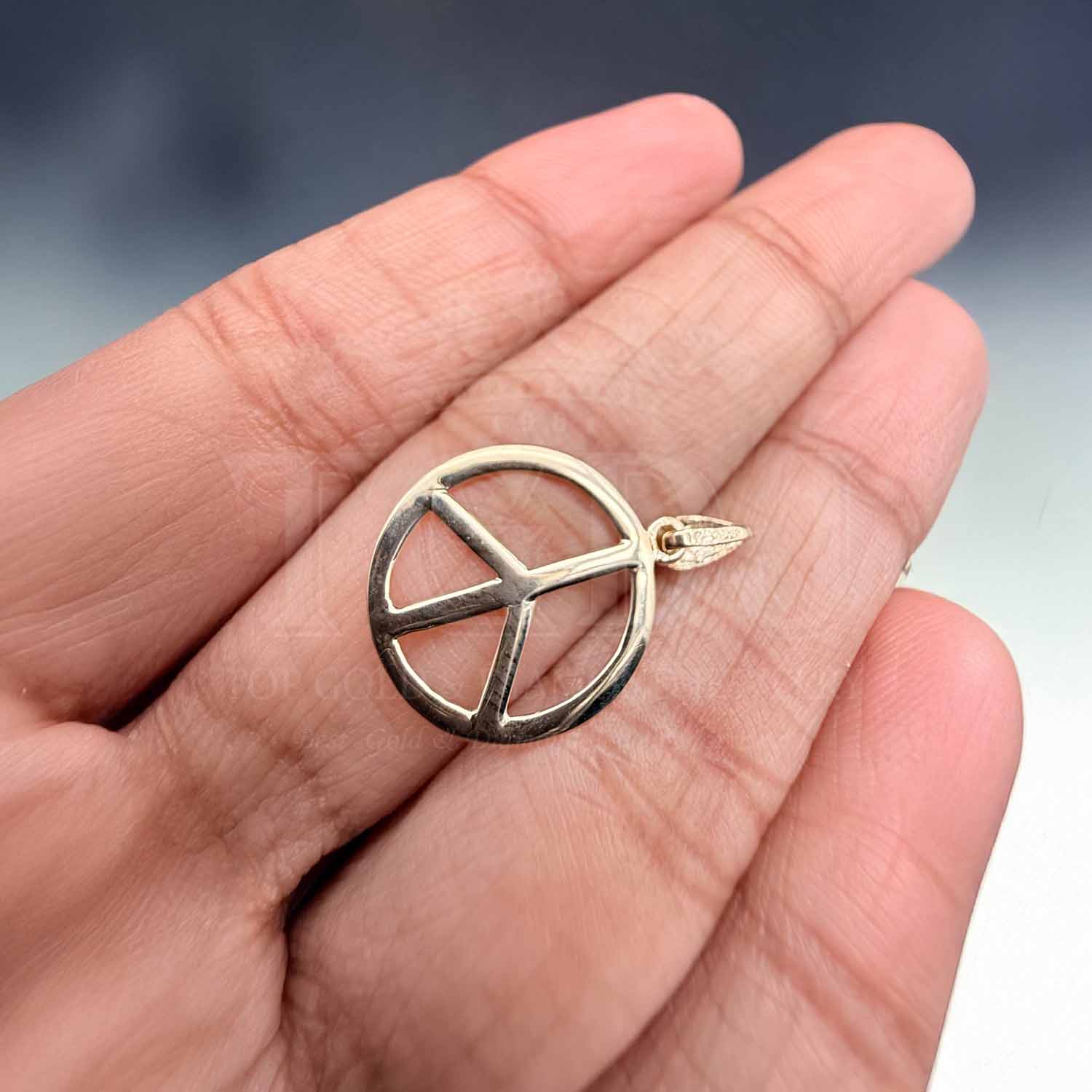 14K Yellow Gold Peace Pendant