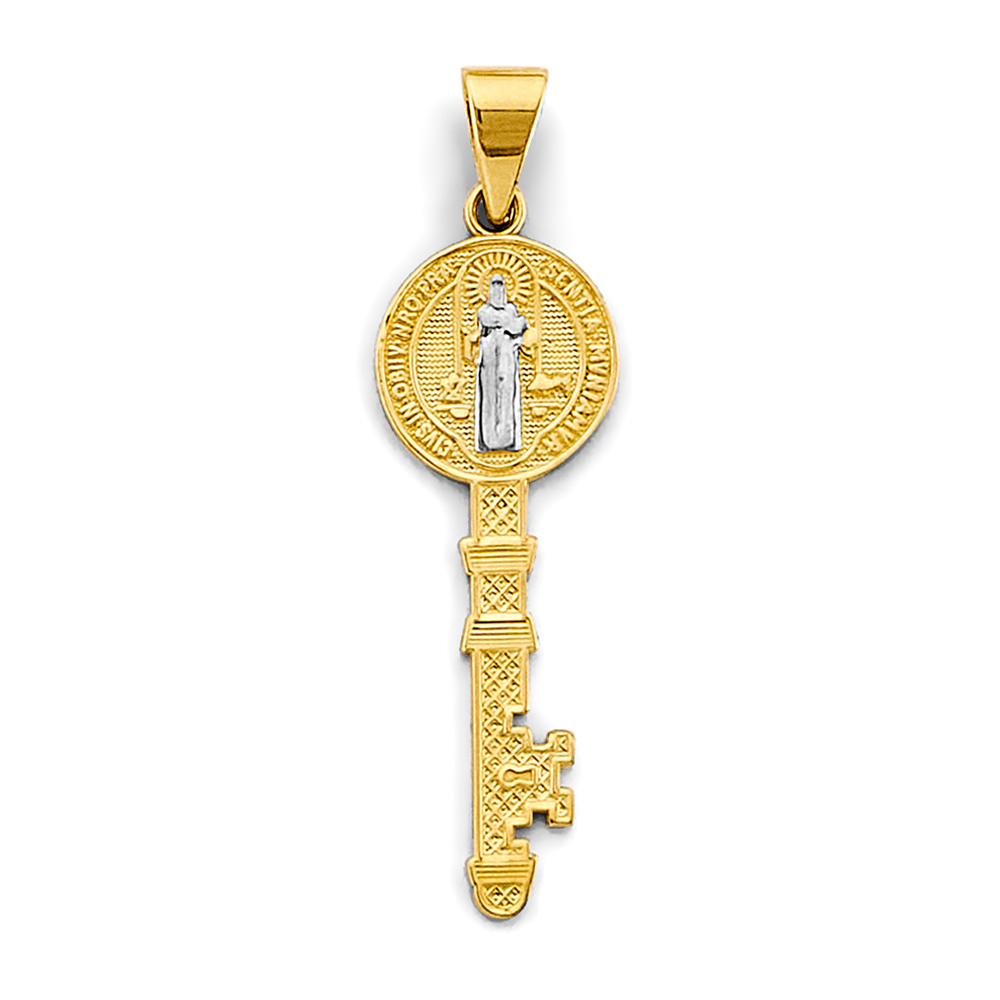 14K Two Tone Gold Key San Benito Pendant