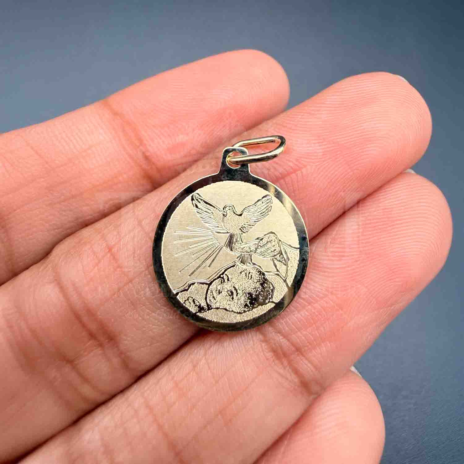 14K Yellow Gold Baptism Pendant