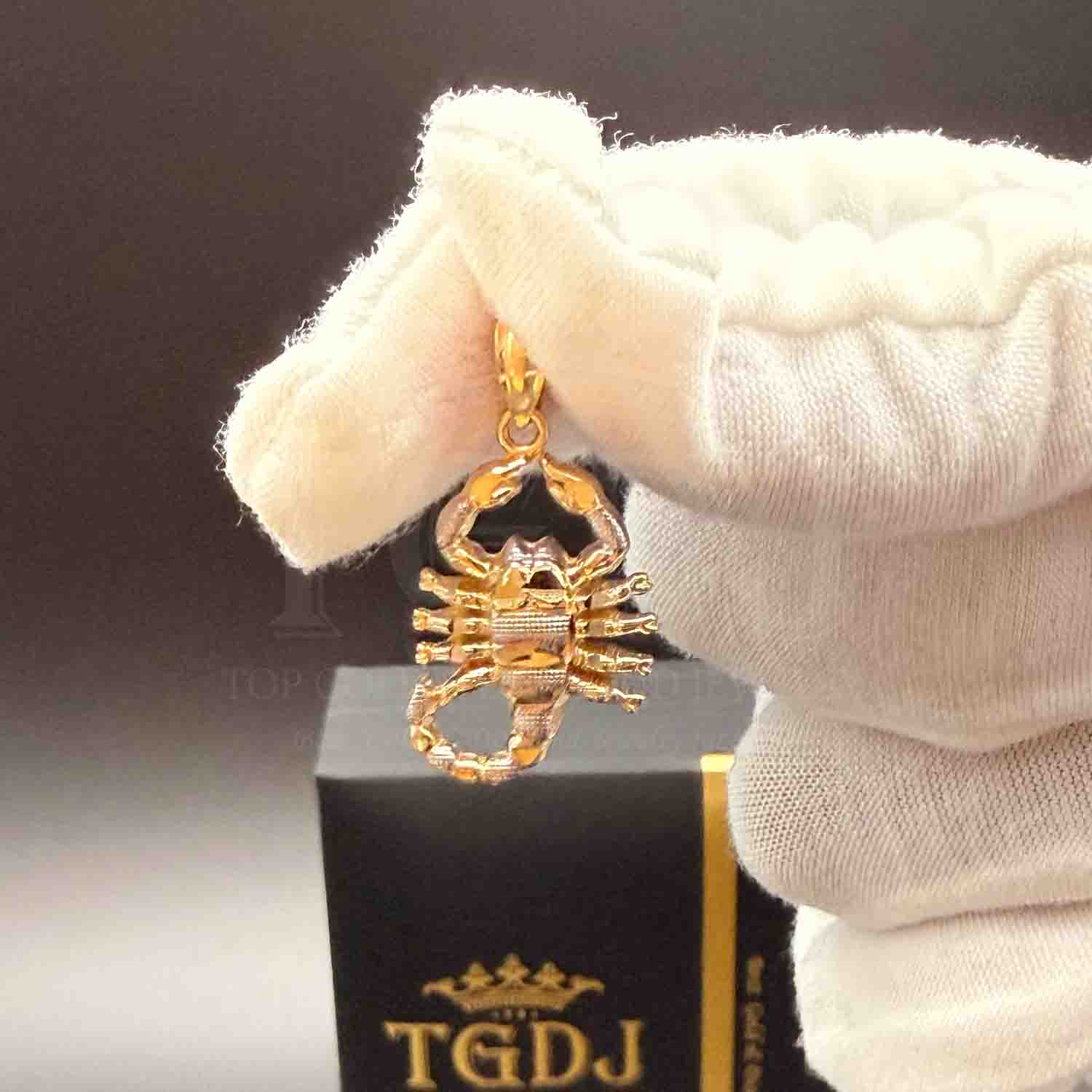 14K Two Tone Gold Scorpion Pendant