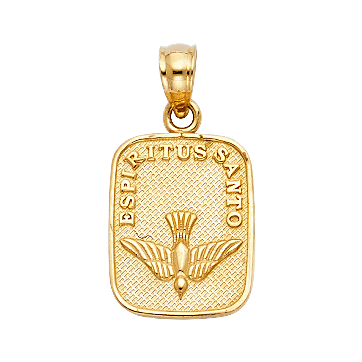 14K Yellow Gold Baptism Religious Pendant - 15 mm X 11 mm