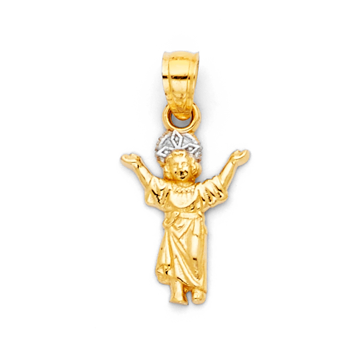 14K Two Tone Gold Religious Pendant