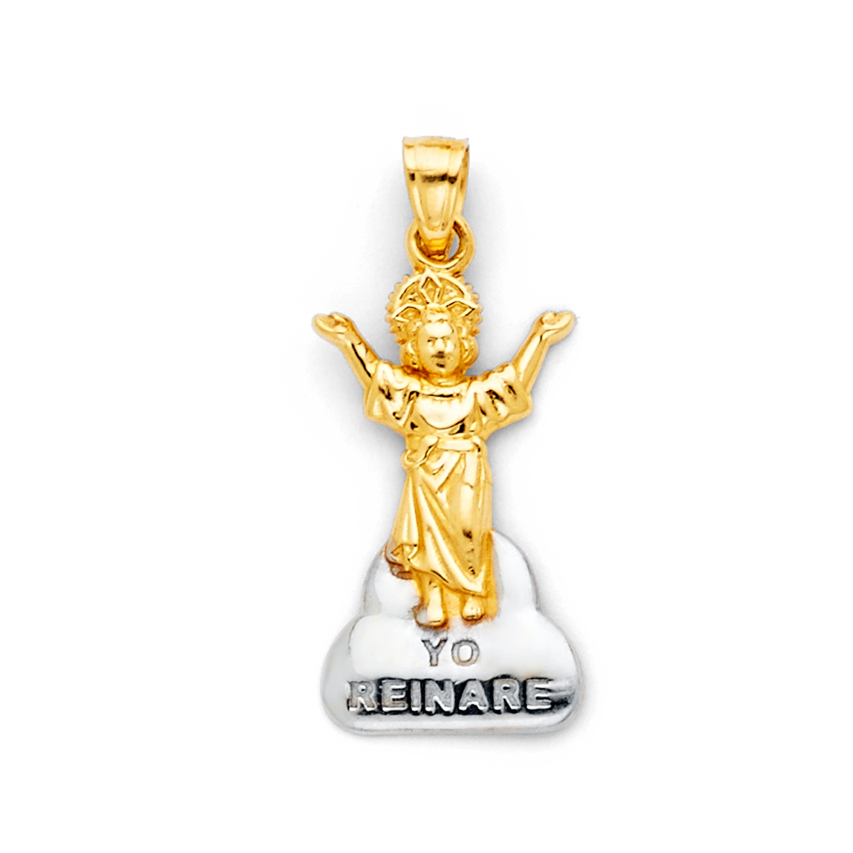 14K Two Tone Gold Religious Pendant