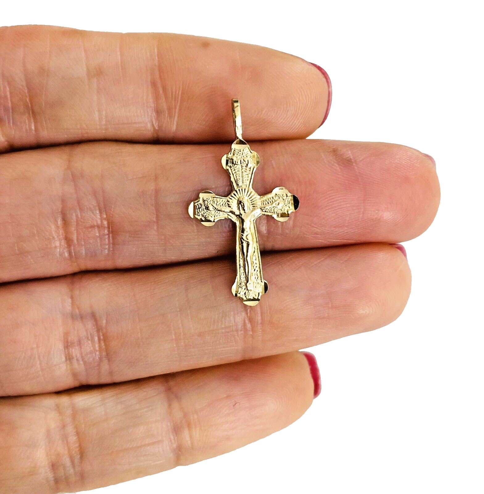 14K Yellow Gold Crucufix Cross Pendant