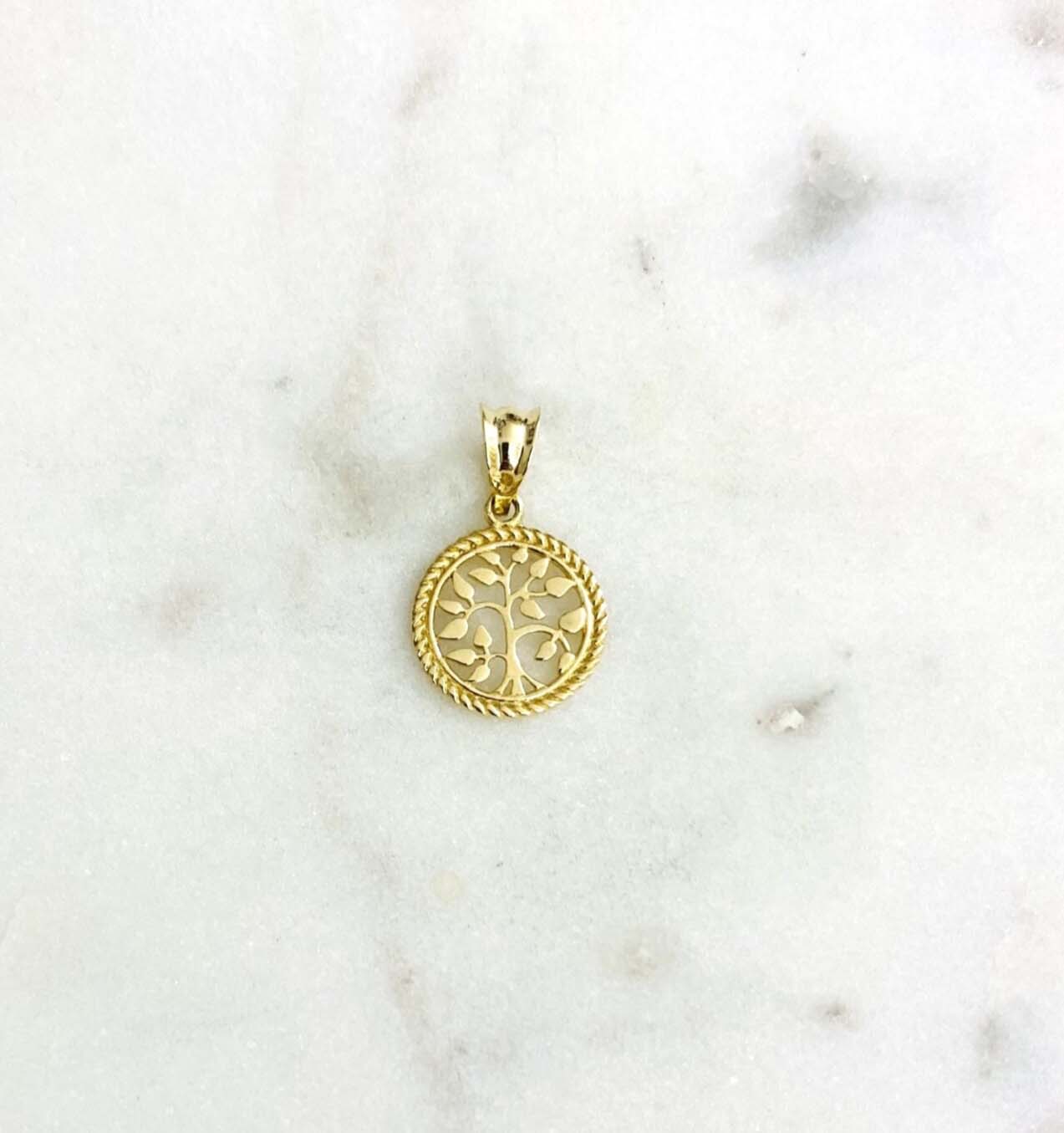 14K Yellow Gold Tree of Life Pendant
