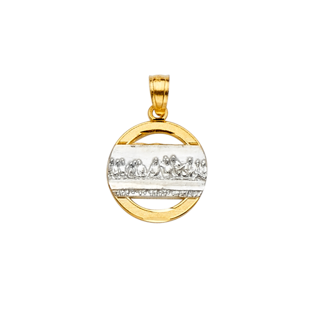 14K Two Tone Gold Last Supper Pendant