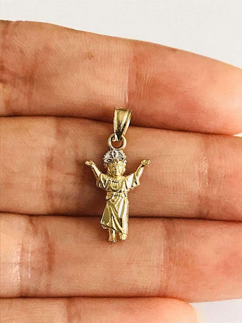 14K Two Tone Gold Religious Pendant