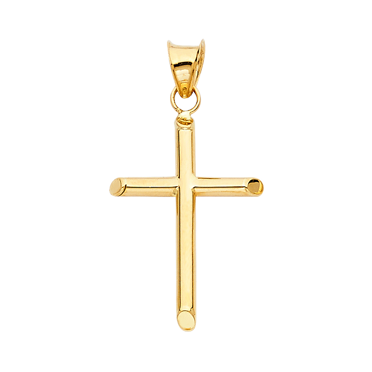14K Yellow Gold Religious Cross Pendant - 22 mm X 17 mm