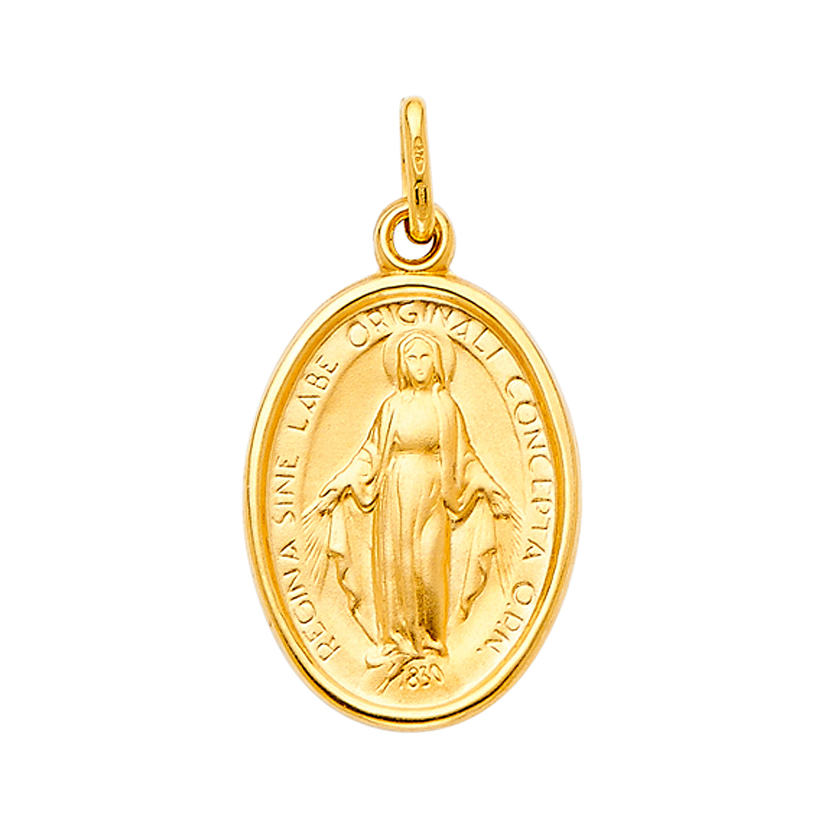 14K Yellow Gold Virgin Mary Medal