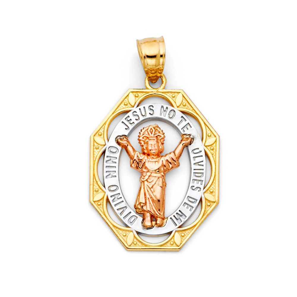 14K Tri Color Gold Divine Infant Jesus Pendant