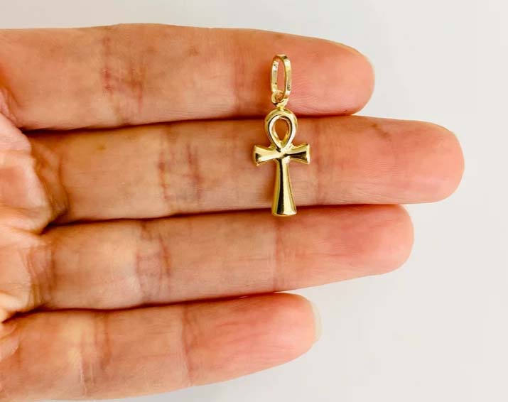 14K Yellow Gold Ankh Cross Pendant
