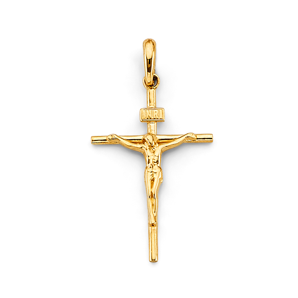 14K Yellow Gold Crucufix Cross Pendant