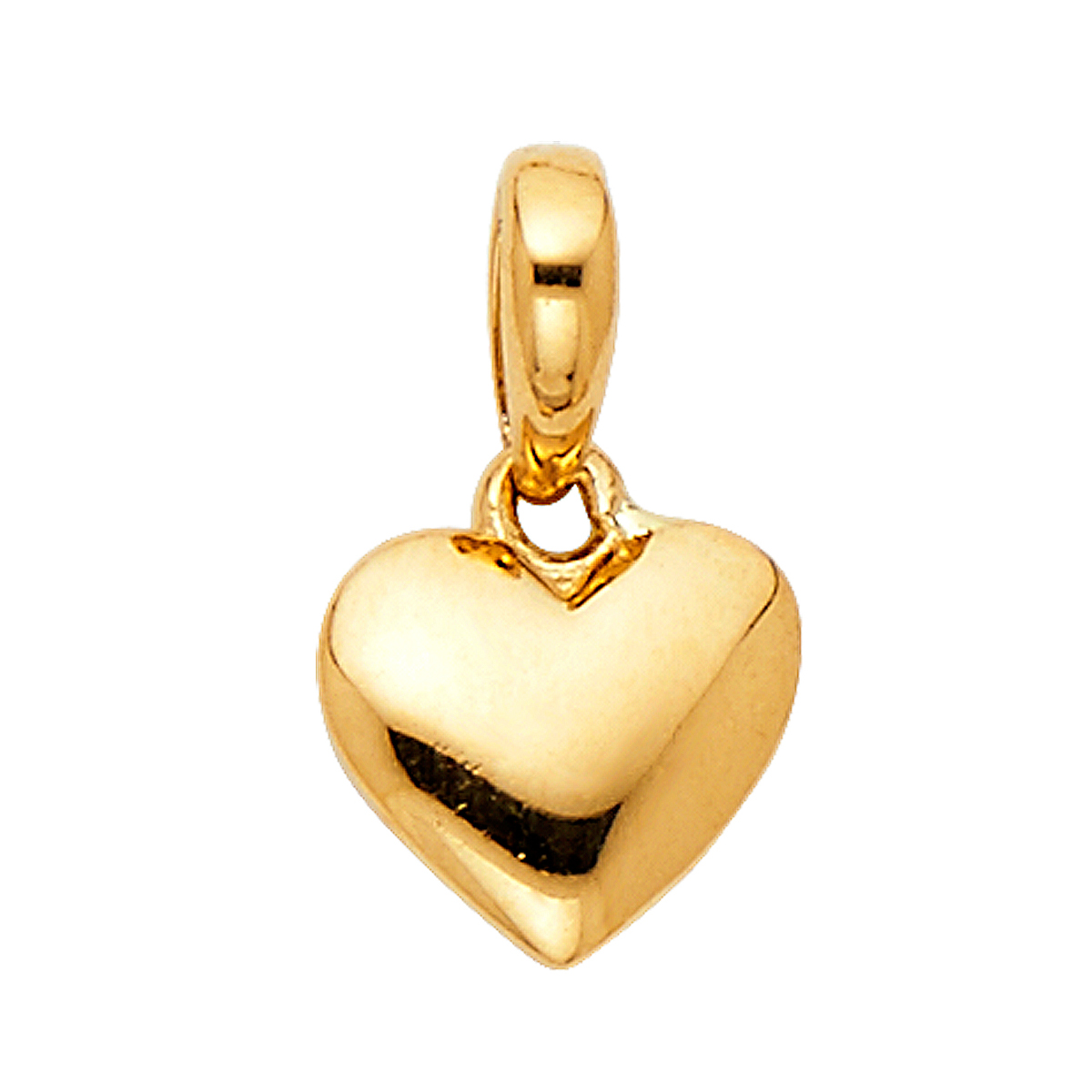14K Yellow Gold Heart Pendant - 7 mm X 8 mm