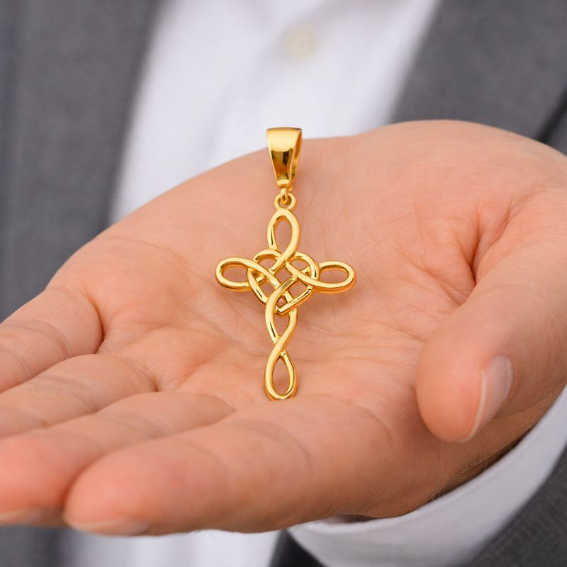 14K Yellow Gold Cross Pendant