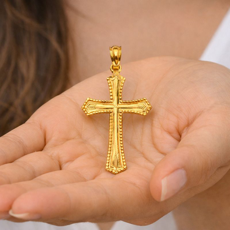 14K Yellow Gold Cross Pendant