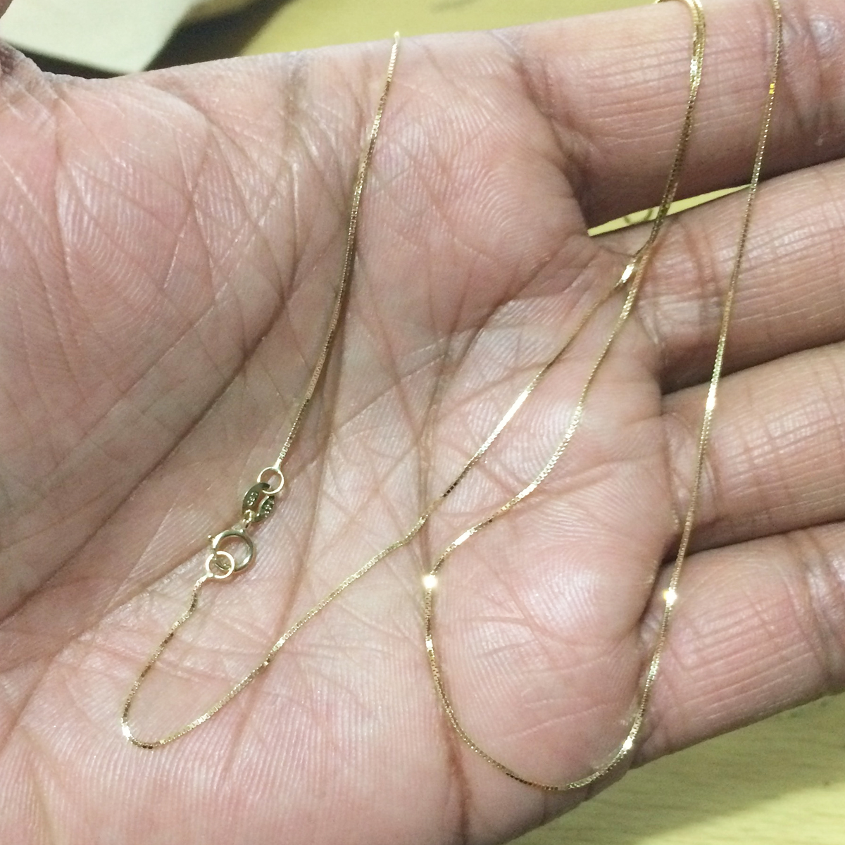 14K Yellow Gold 0.5mm Box Chain - 20 inch