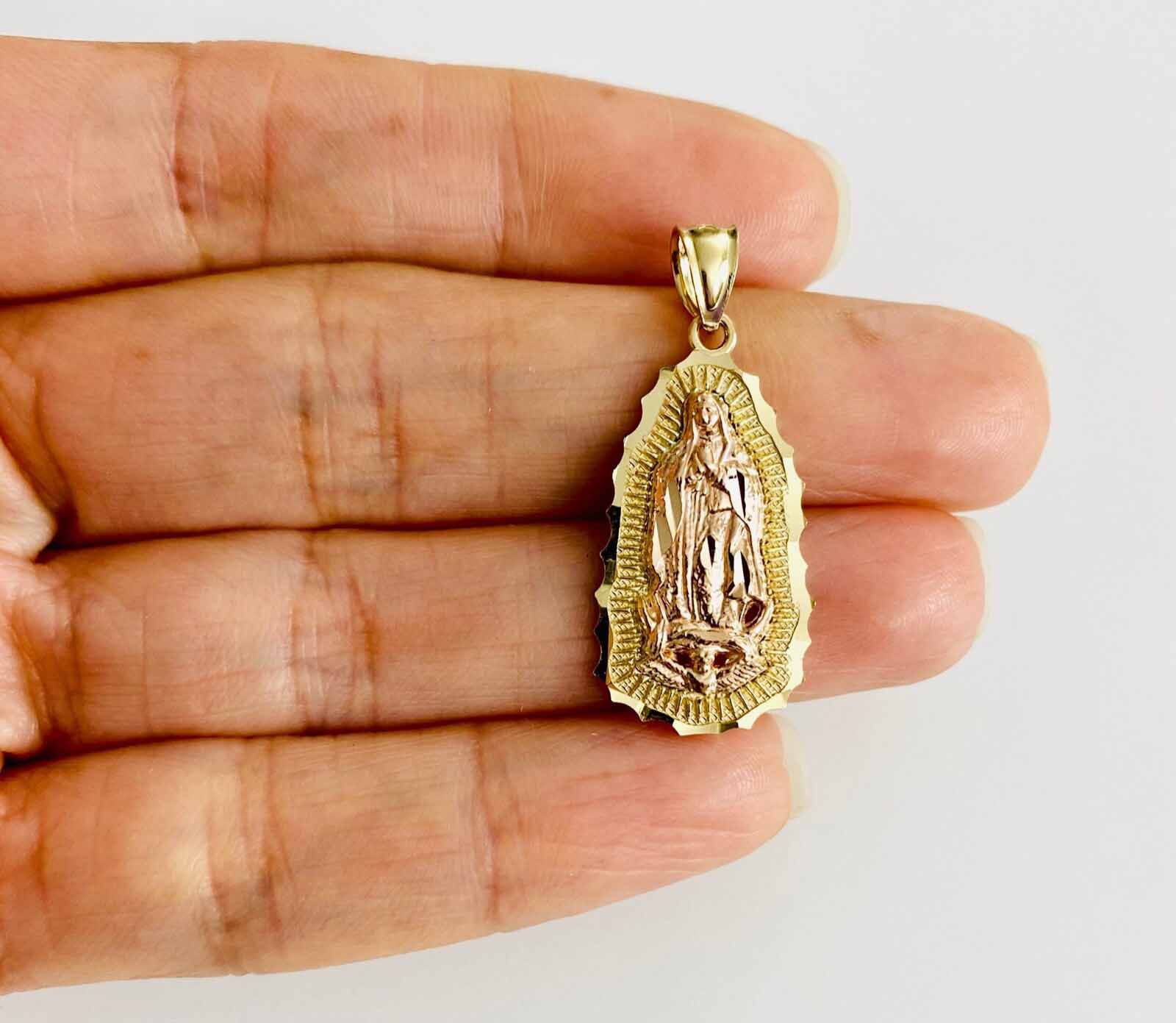 14K Two Tone Gold Our Lady of Guadalupe Pendant