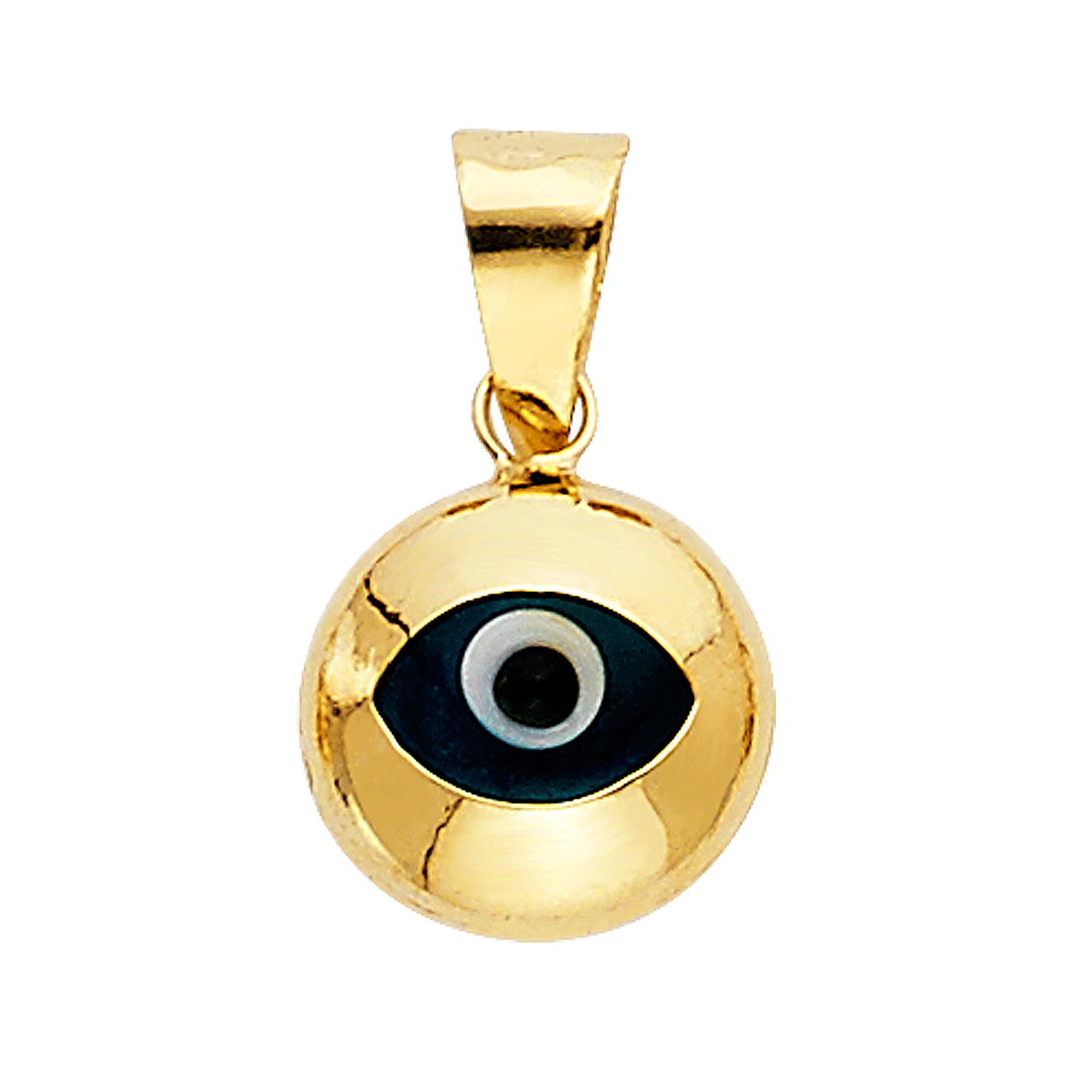 14K Yellow Gold Evil Eye Pendant