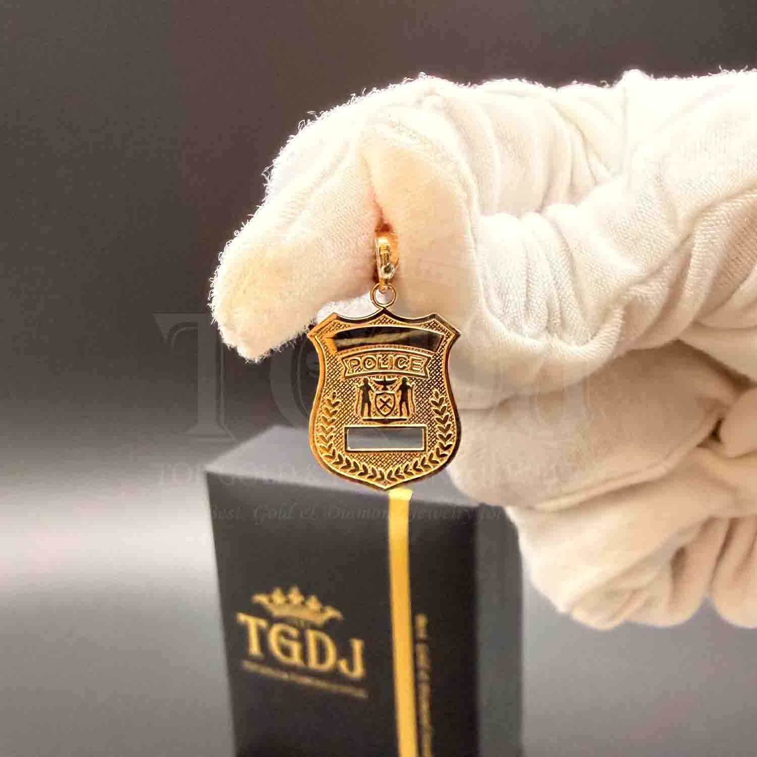 14K Yellow Gold Police Pendant