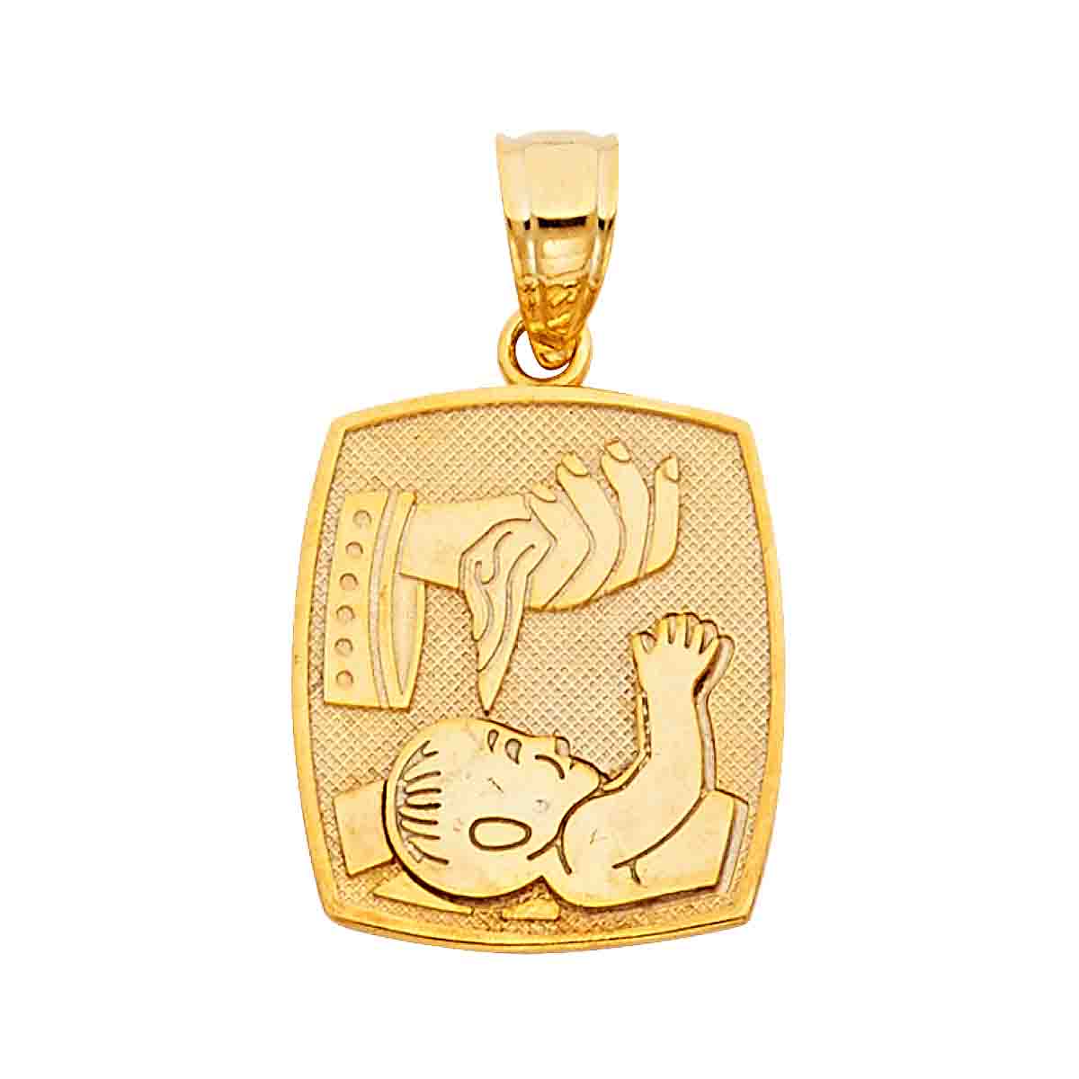 14K Yellow Gold Baptism Pendant