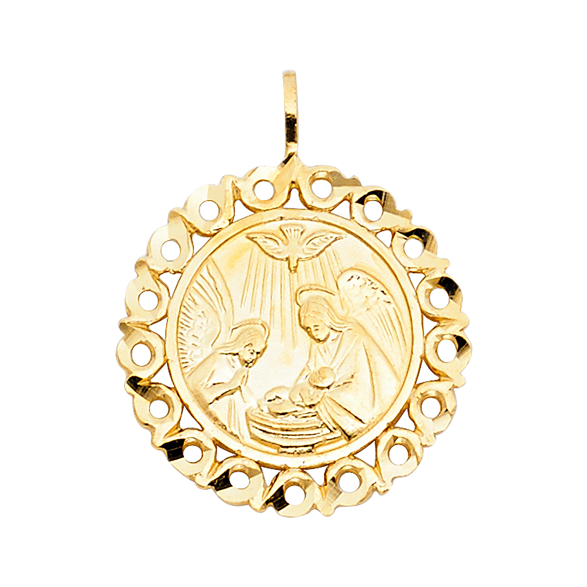 14K Yellow Gold Baptism Pendant