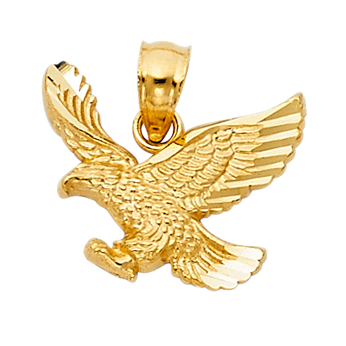 14K Yellow Gold Eagle Pendant - 13 mm X 15 mm