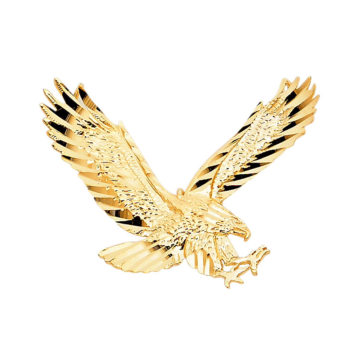 14K Yellow Gold Eagle Pendant - 22 mm X 30 mm