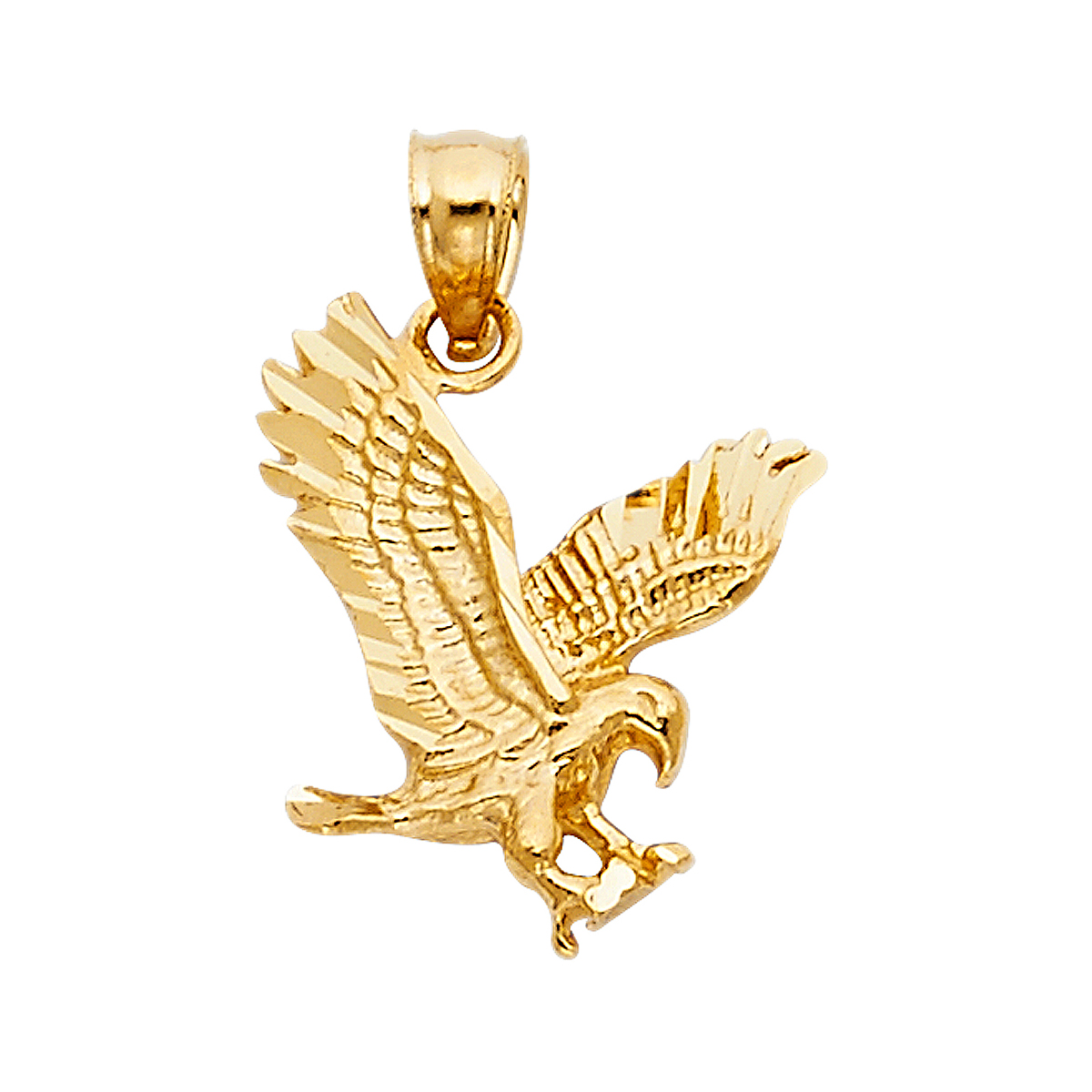  14K Yellow Gold Eagle Pendant - 17 mm X 14 mm 