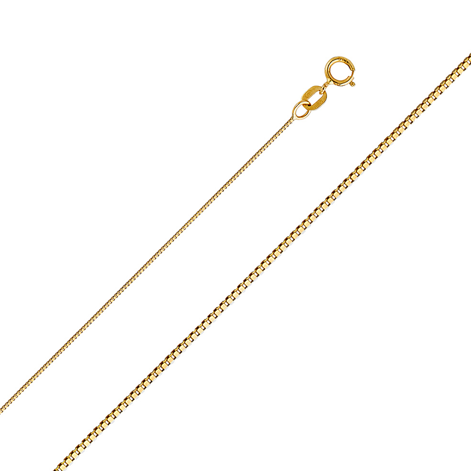 14K Yellow Gold 0.5mm Box Chain - 18”