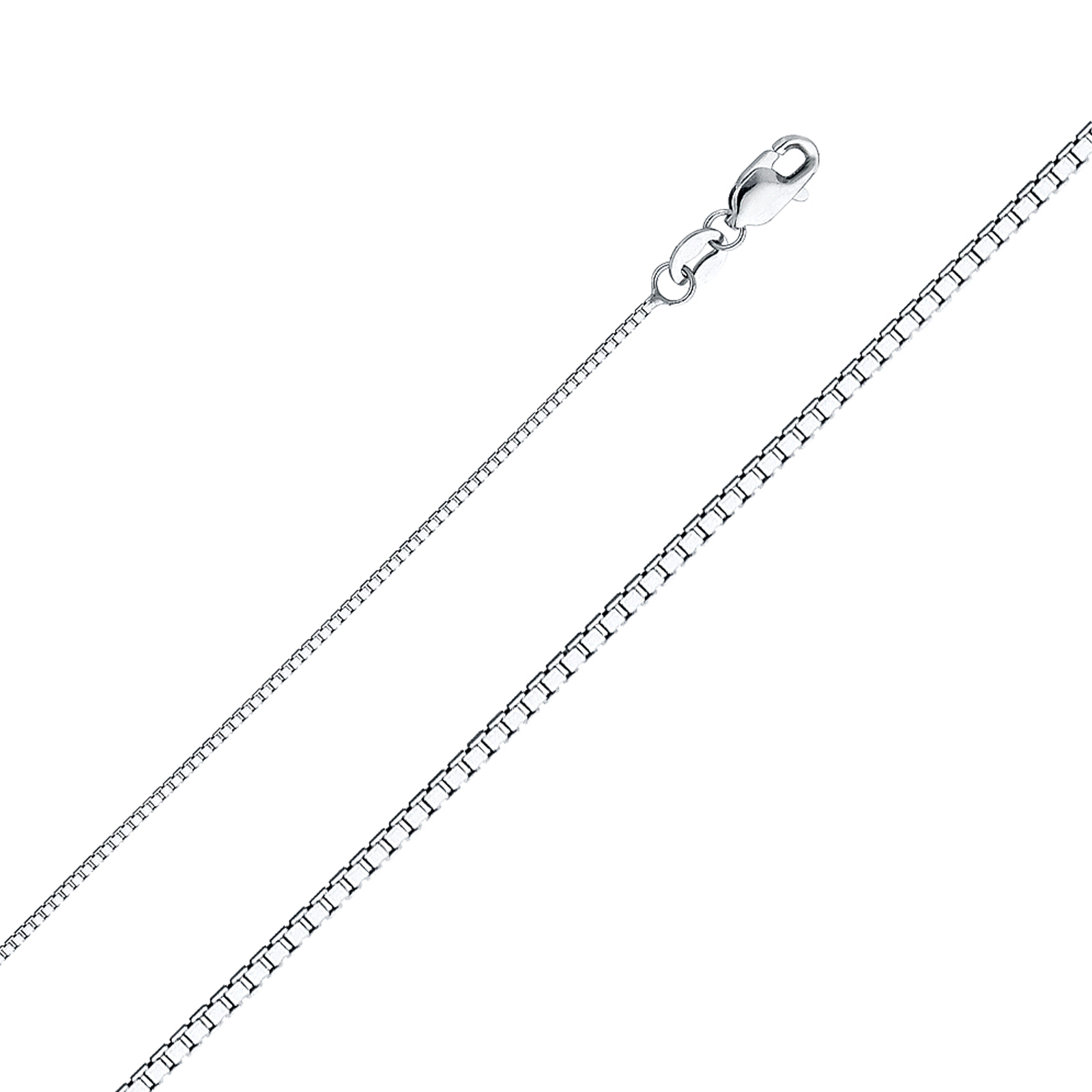 14K White Gold 0.8mm Box Chain - 16"