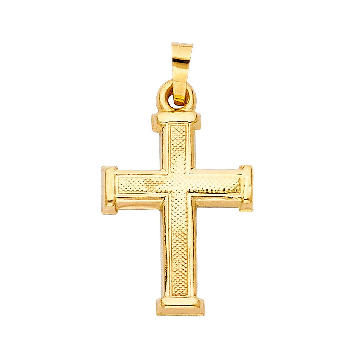 14K Yellow Gold Religious Cross Pendant - 20 mm X 15 mm