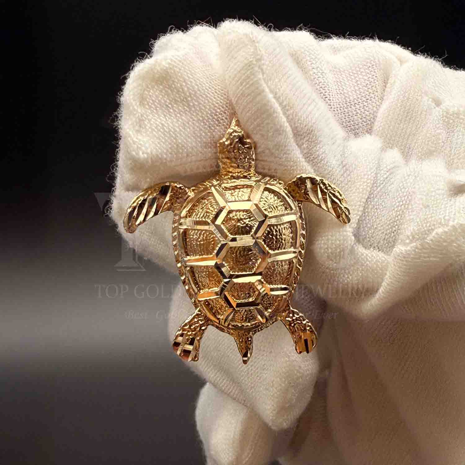 14K Yellow Gold Turtle Pendant