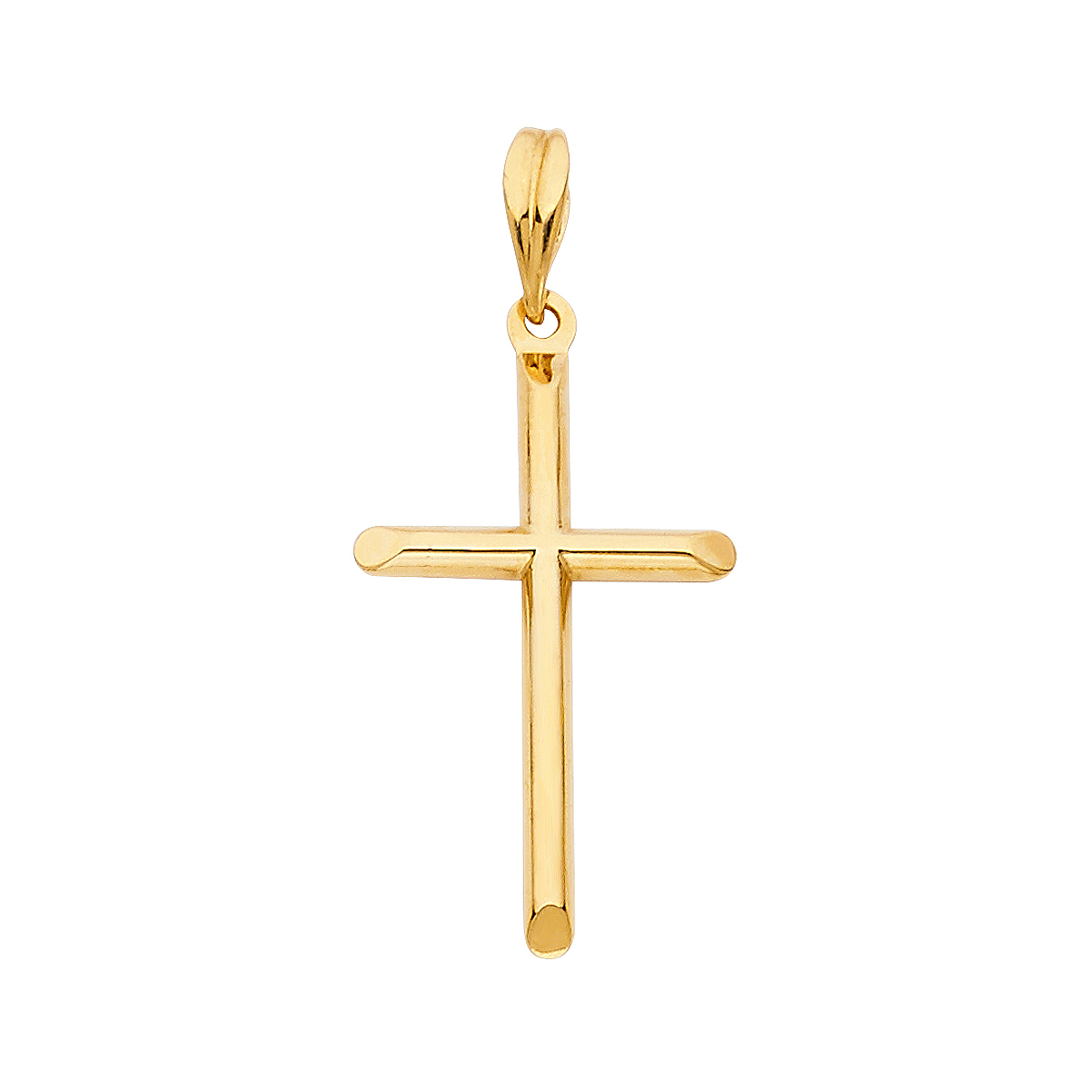 14K Yellow Gold Religious Cross Pendant - 27 mm X 17 mm