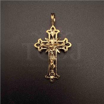 14K Yellow Gold Fancy Crucufix Pendant