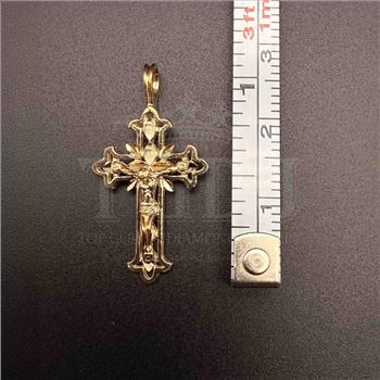 14K Yellow Gold Fancy Crucufix Pendant