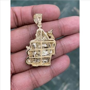 10k Yellow Gold Diamond Laughing Buddha Hotei Charm Pendant 1.05 Cttw- custom jewelry