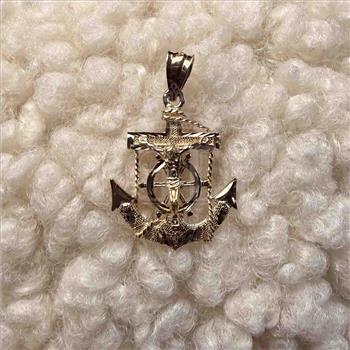 14K Yellow Gold Mariner Crucufix Pendant