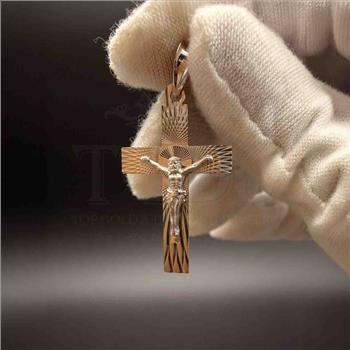 14K White Gold Crucufix Stamp Pendant