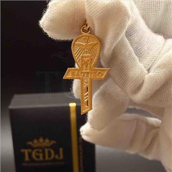 14K Yellow Gold Baptism Cross Pendant